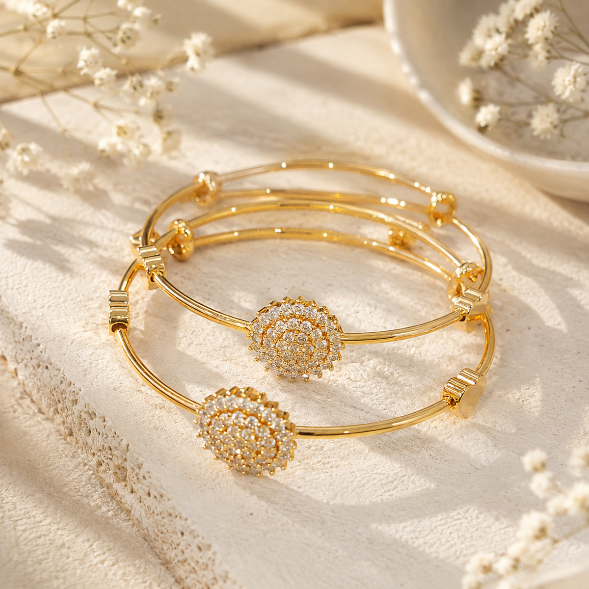 Adjustable Kashmiri Bangle-147 (Golden)