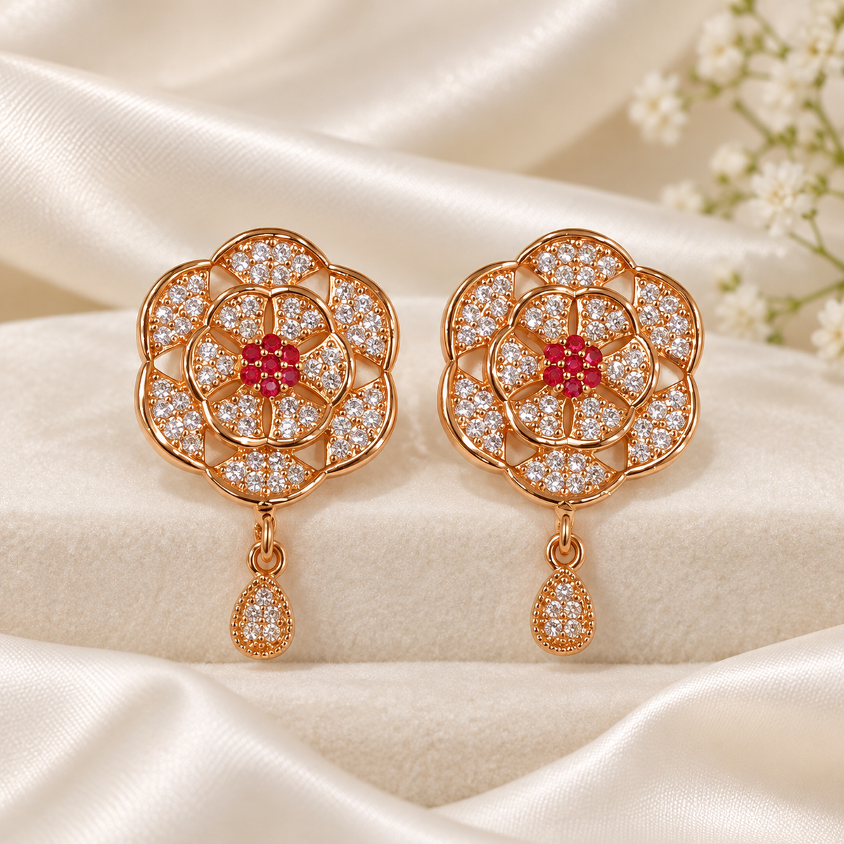 Zircon Earring-270 (Pink)