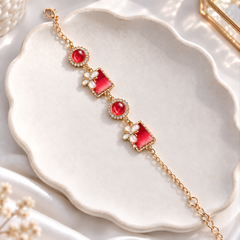 Resin Charm Bracelet-01 (Golden/Red)