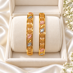 Gold Plated Kara Pair-71 (Rhodium)