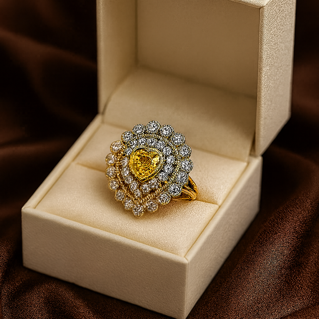 Zircon Ring-142 (Golden)