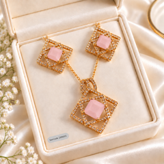 Zircon Locket Set-199 (Matte Pink)