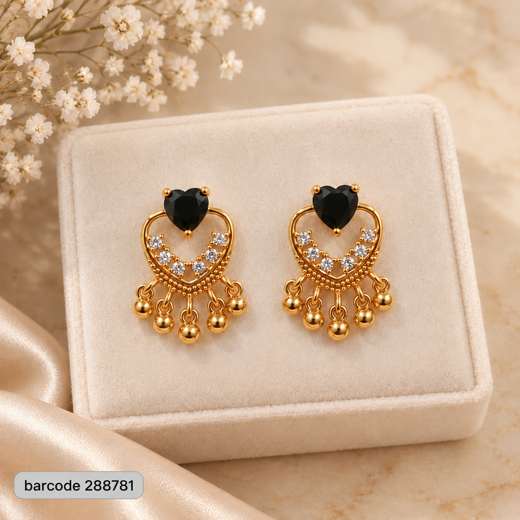 Zircon Earring-234 (Black)