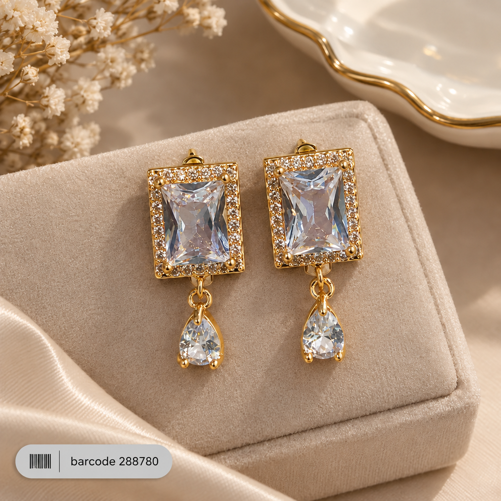 Zircon Earring-149 (White)