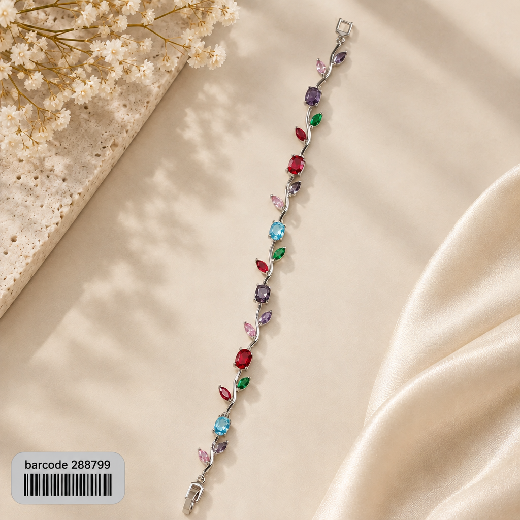 Tulip Bracelet (Silver/Multi Colors)