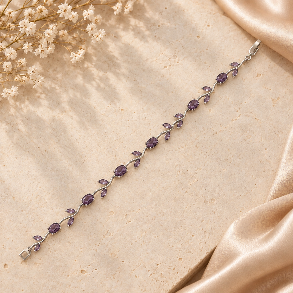 Tulip Bracelet (Silver/Purple)