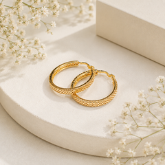 Stainless Steel Hoop Earring-18 (Golden)