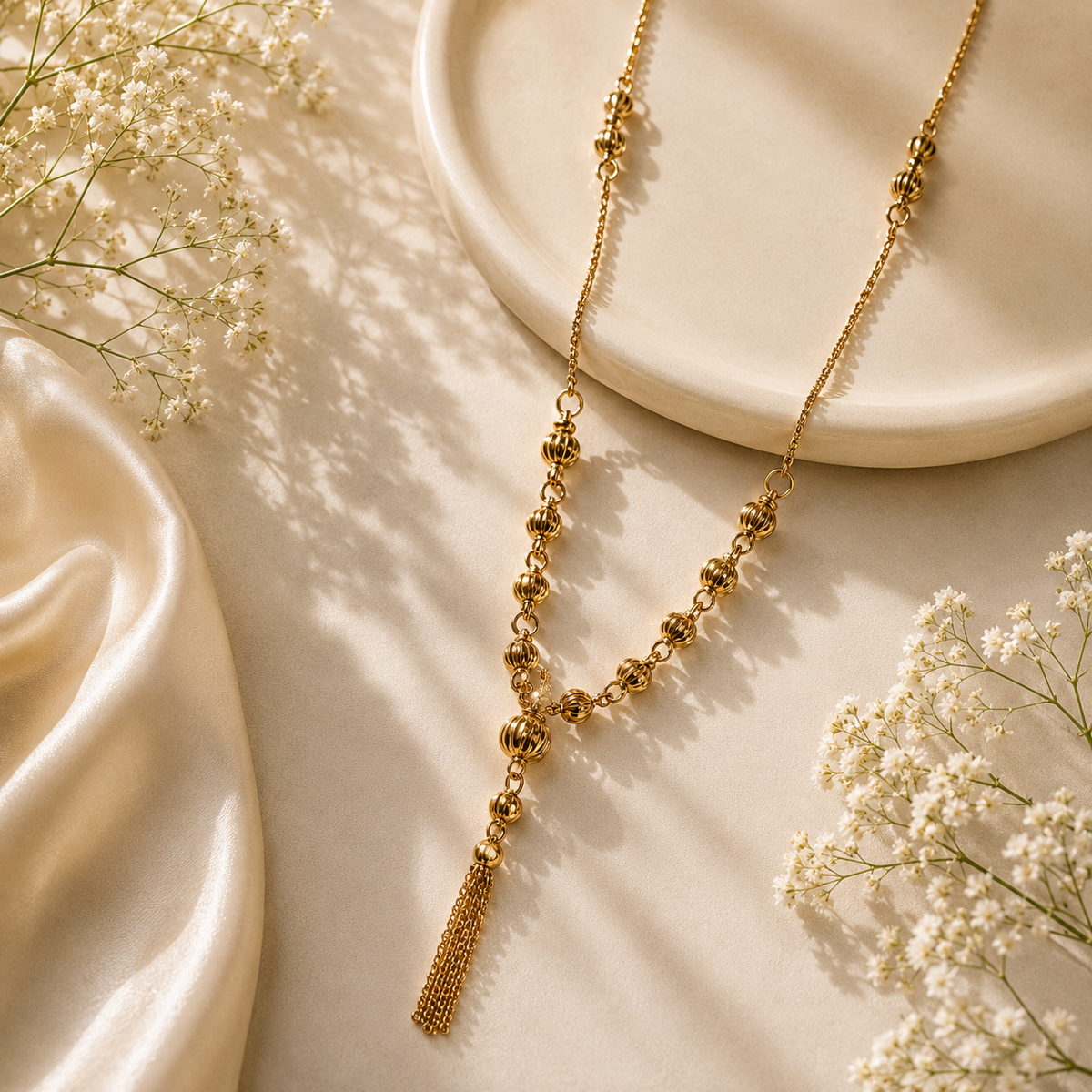 Stainless steel Gold Chain-177 (Golden)