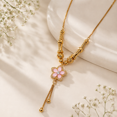 Stainless steel Zircon Pendant-424 (Pink)