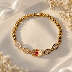 Zircon Bracelet-106 (Golden/Maroon)