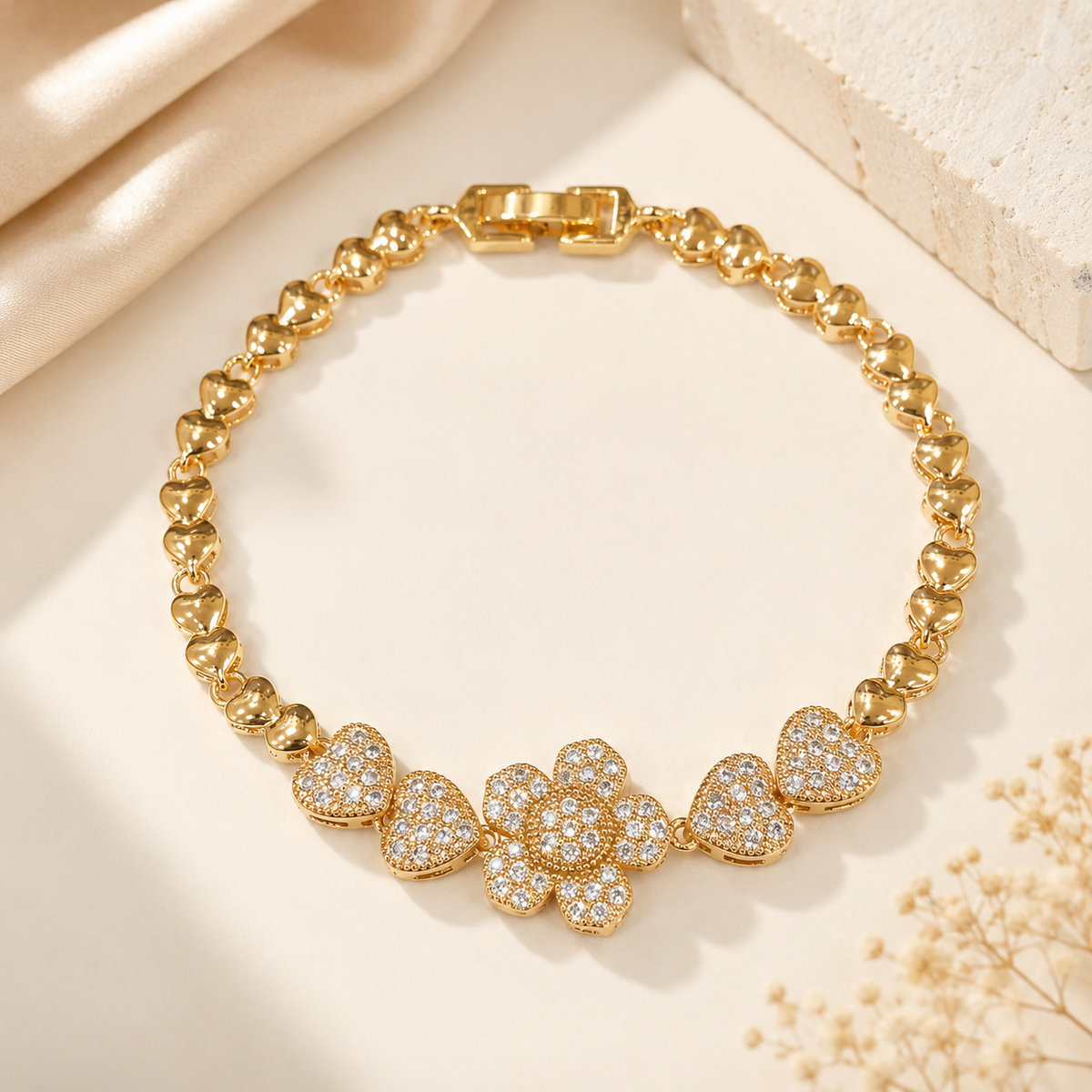 Zircon Bracelet-107 (Golden)