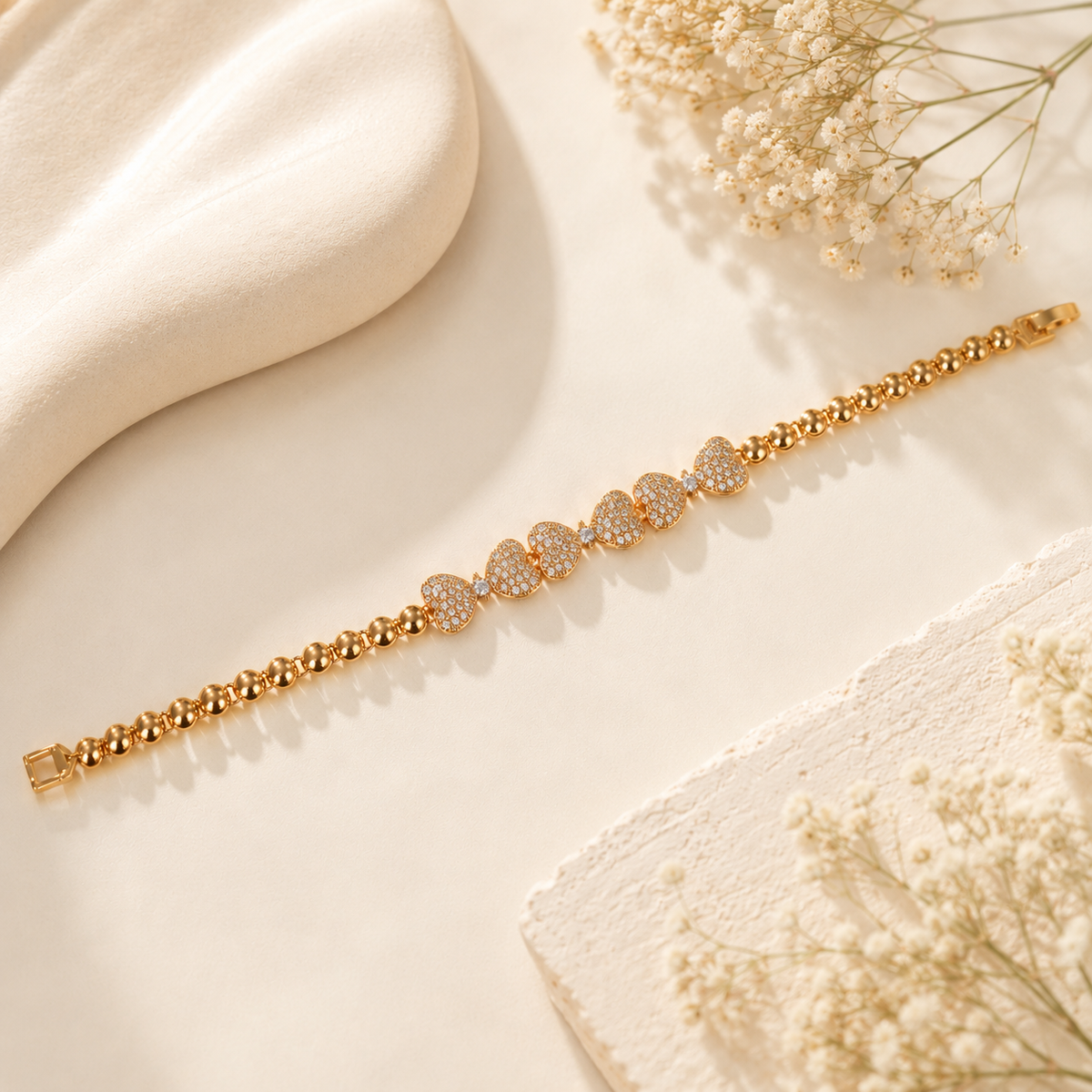 Zircon Bracelet-108 (Golden)