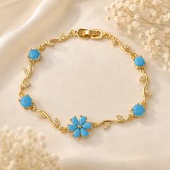 Tulip Petal Bracelet (Golden/Ferozi)