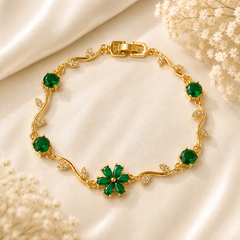 Tulip Petal Bracelet (Golden/Green)