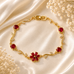 Tulip Petal Bracelet (Golden/Maroon)