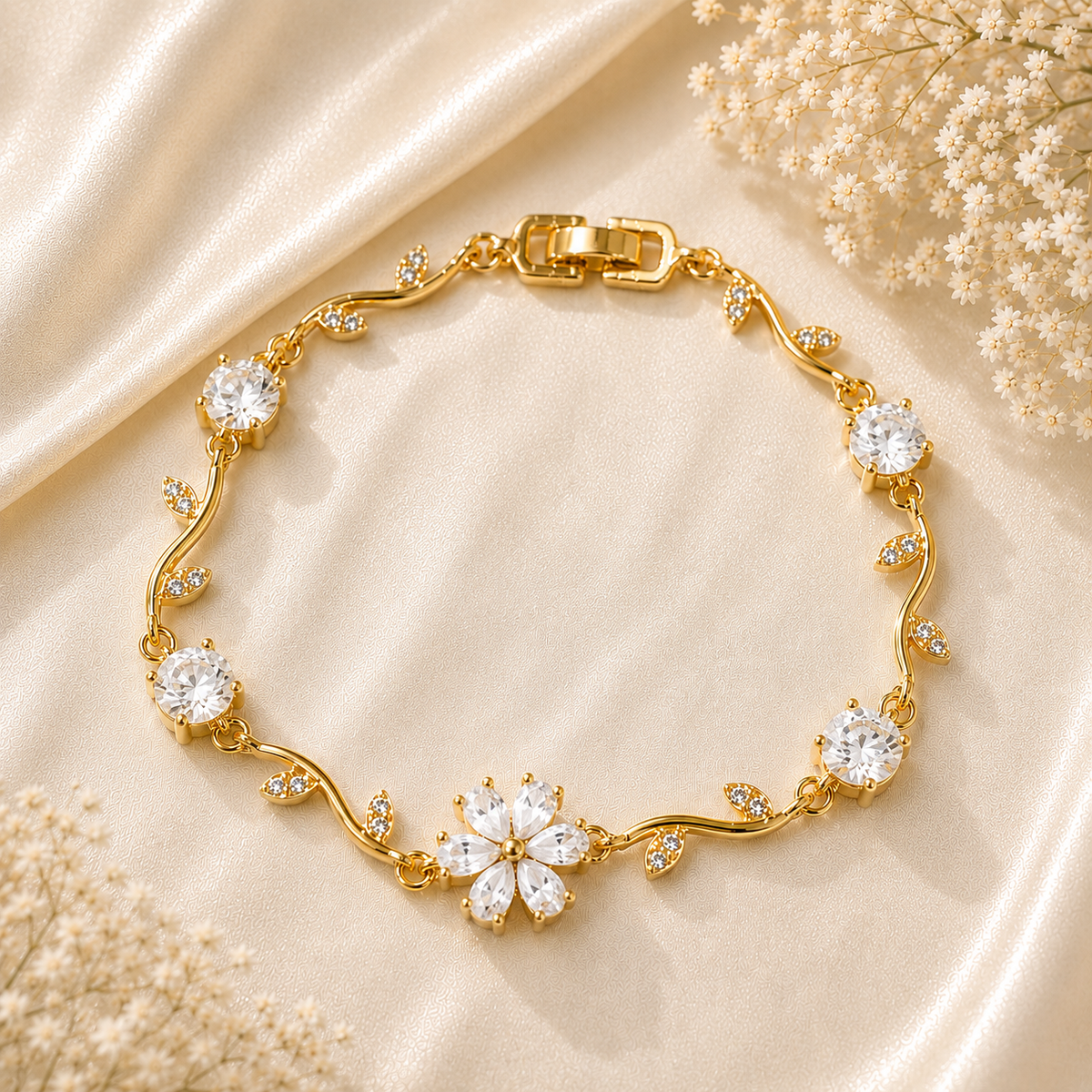 Tulip Petal Bracelet (Golden/White)