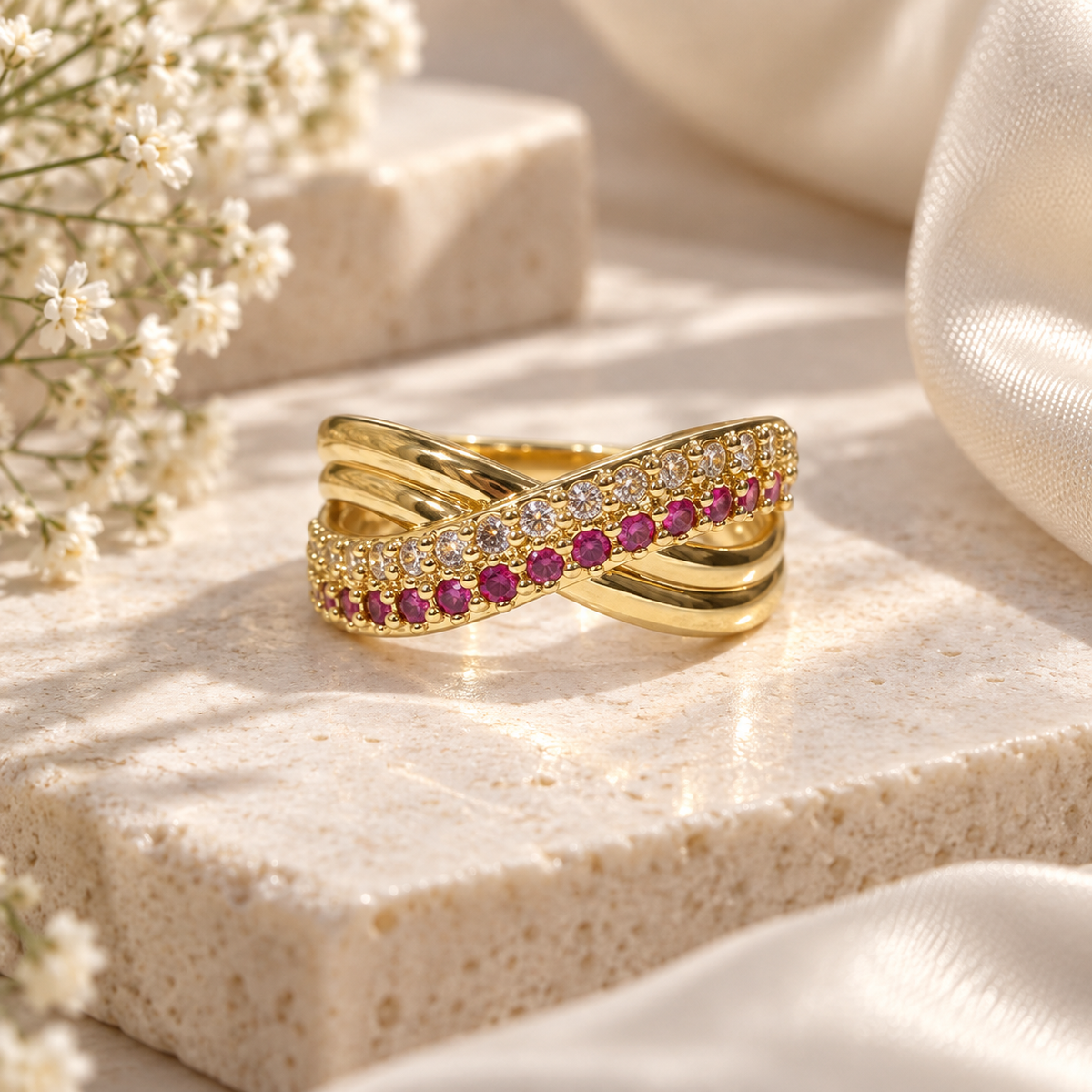 Zircon Ring-130 (Maroon)