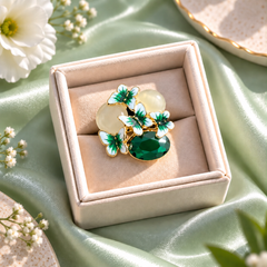 Butterfly Bloom Statement Ring (Green)