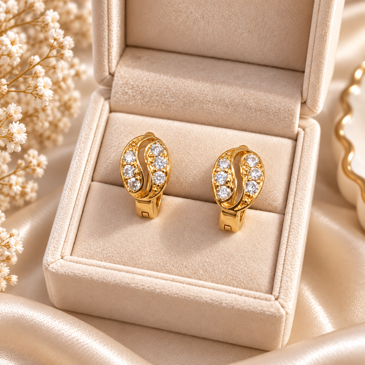 Zircon Hoop Earring-259