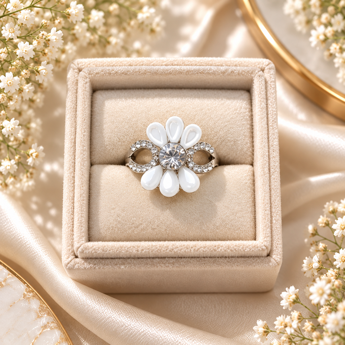 Ivory Glow Ring-05 (Silver)