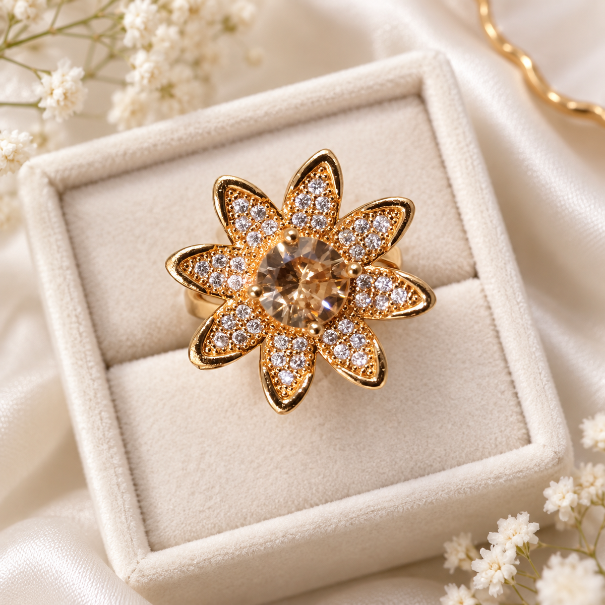 Zircon Ring-479 (Golden)