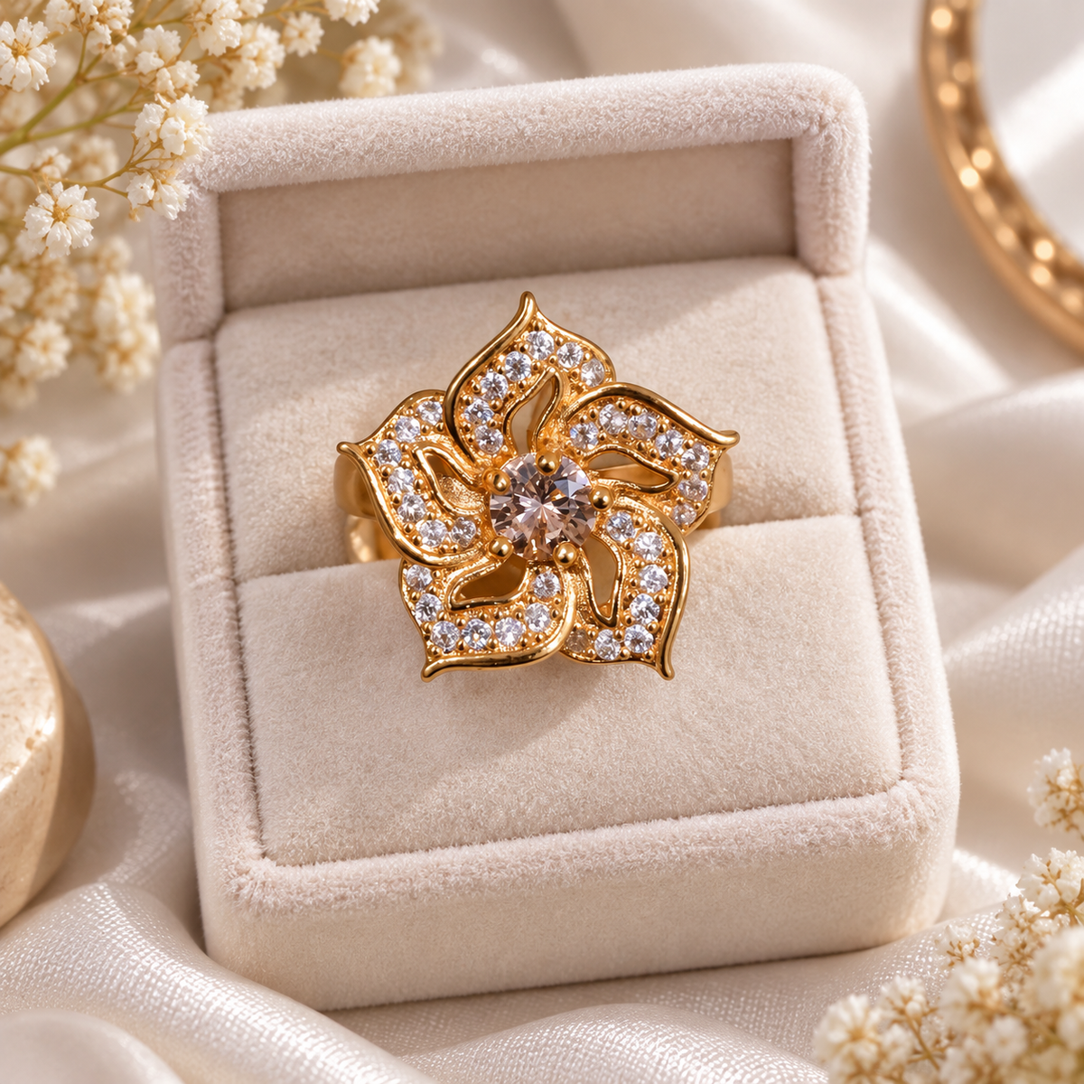 Zircon Ring-482 (Golden)
