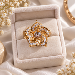 Zircon Ring-482 (Golden)