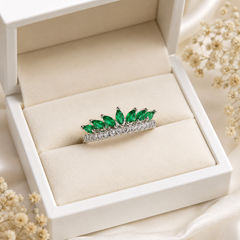 Zircon Ring-429 (Silver/Green)