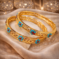 Kara Pair-62 (Maroon/Ferozi)