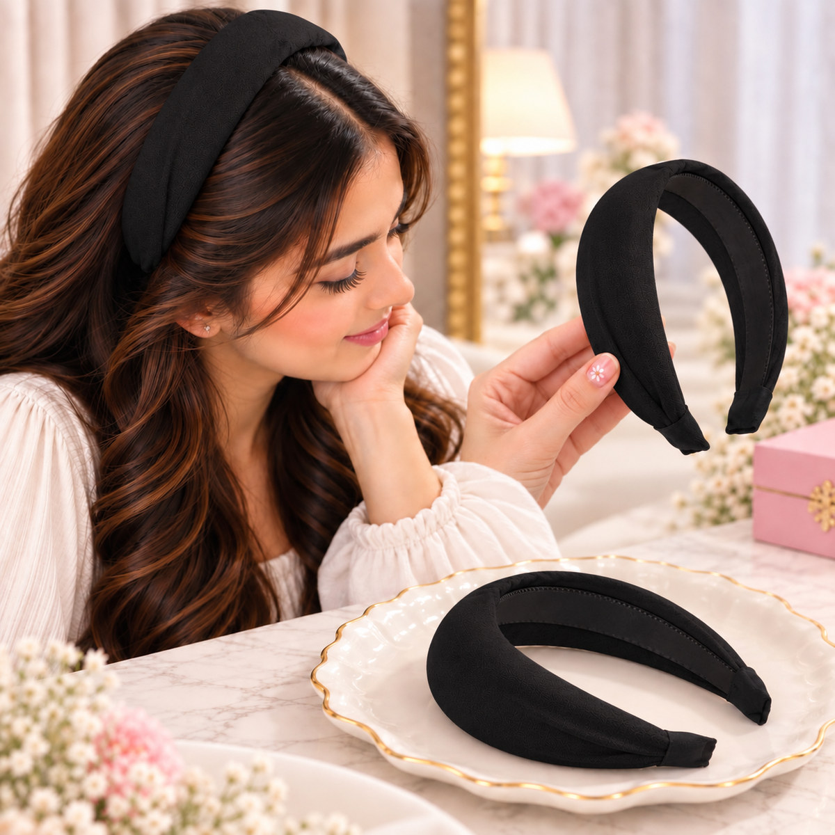 Plain Wide Hairband (Black)