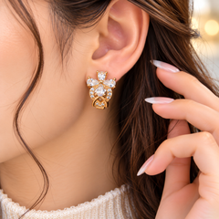 Zircon Hoop Earring-282 (Golden)
