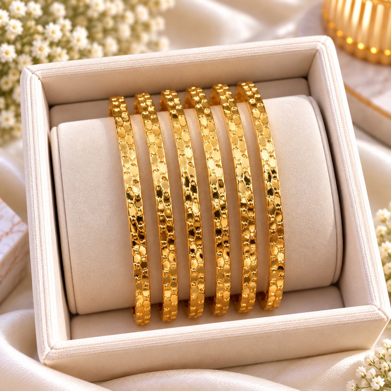 Gold Bangles-166 (Size 2.8 (Dhai)