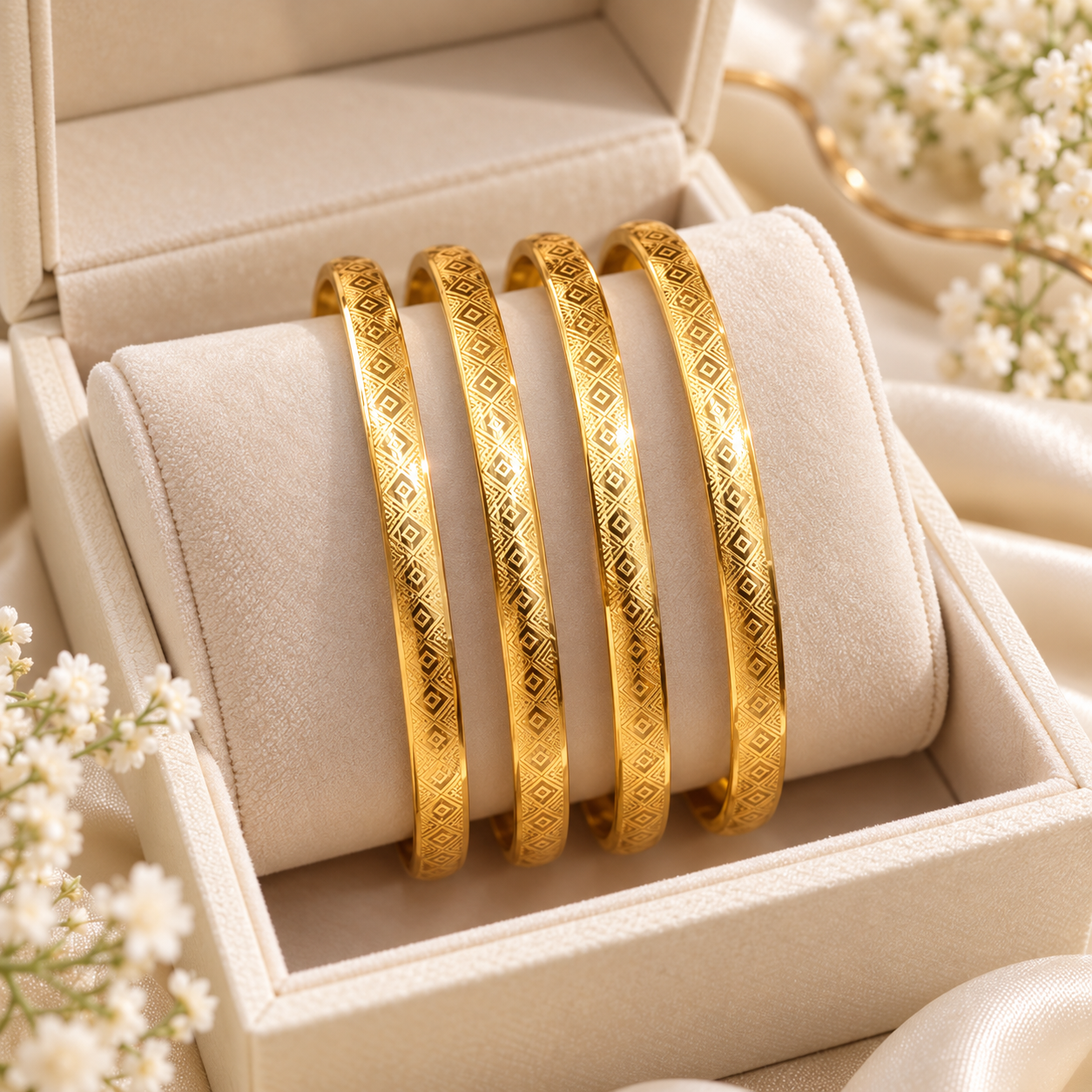 Gold Bangles-177 (Size 2.8 (Dhai)
