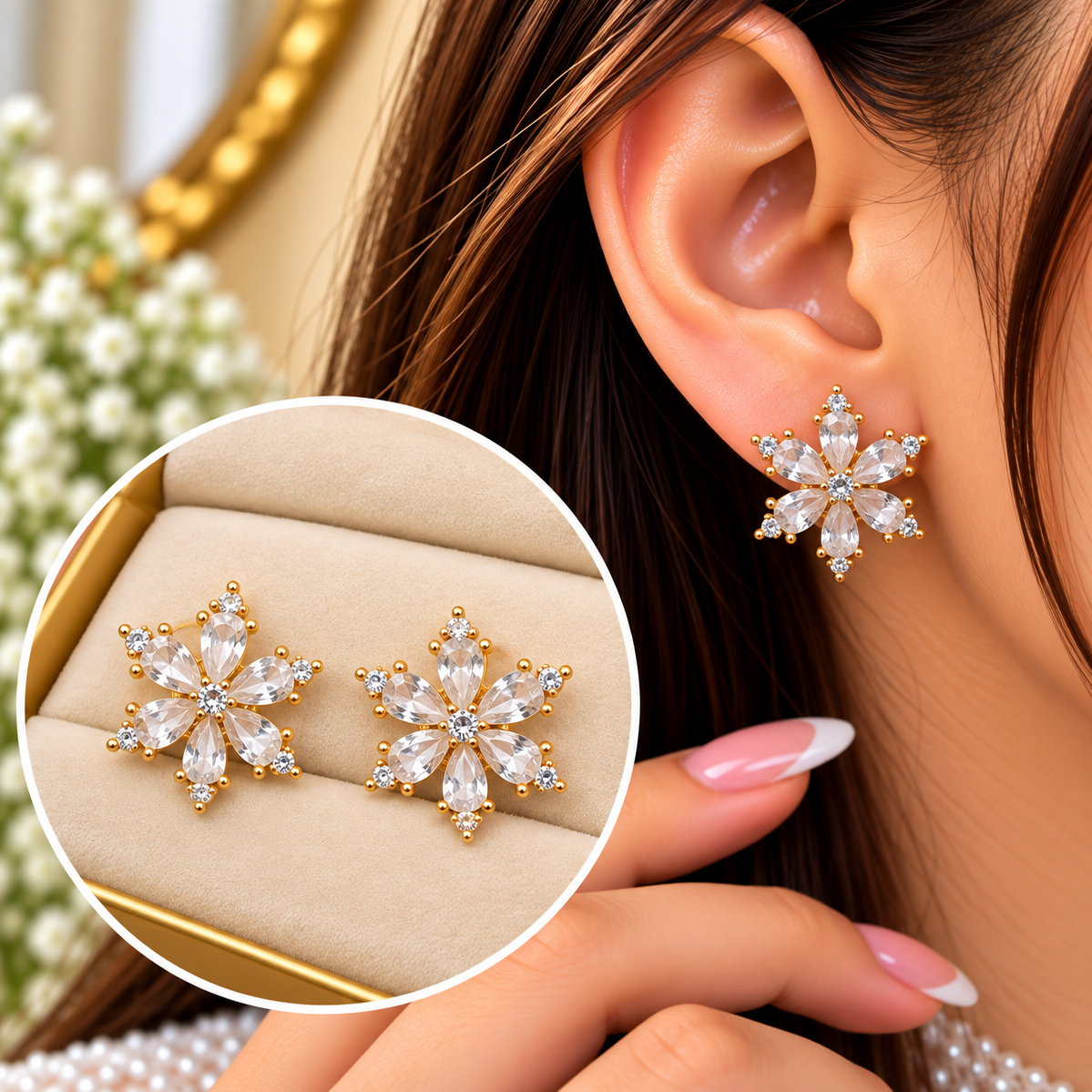 Zircon Studs-254 (White)