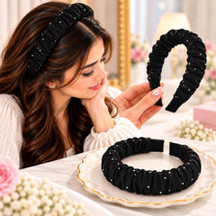 Ruffle Fancy Headband-02 (Black)