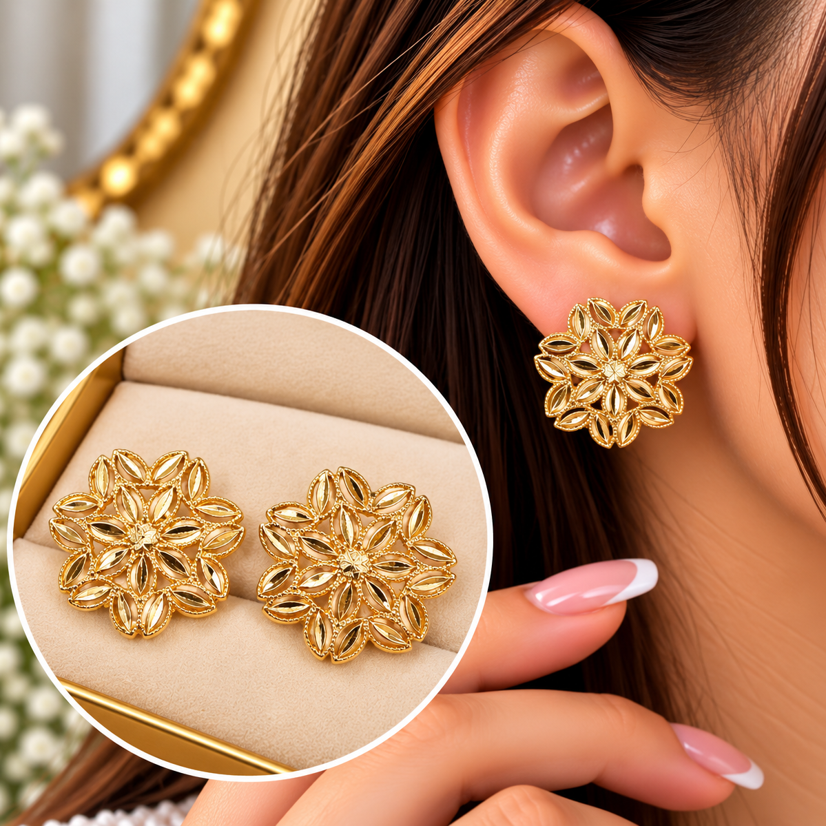 Zircon Studs-256 (Golden)