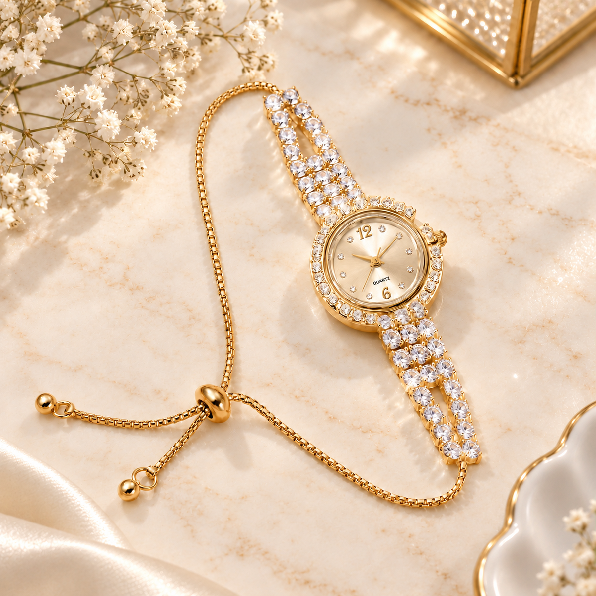 Zircon Adjustable Watch-05 (Silver)