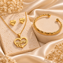 Stainless Steel Mama Love 3-Piece Jewellery Bundle