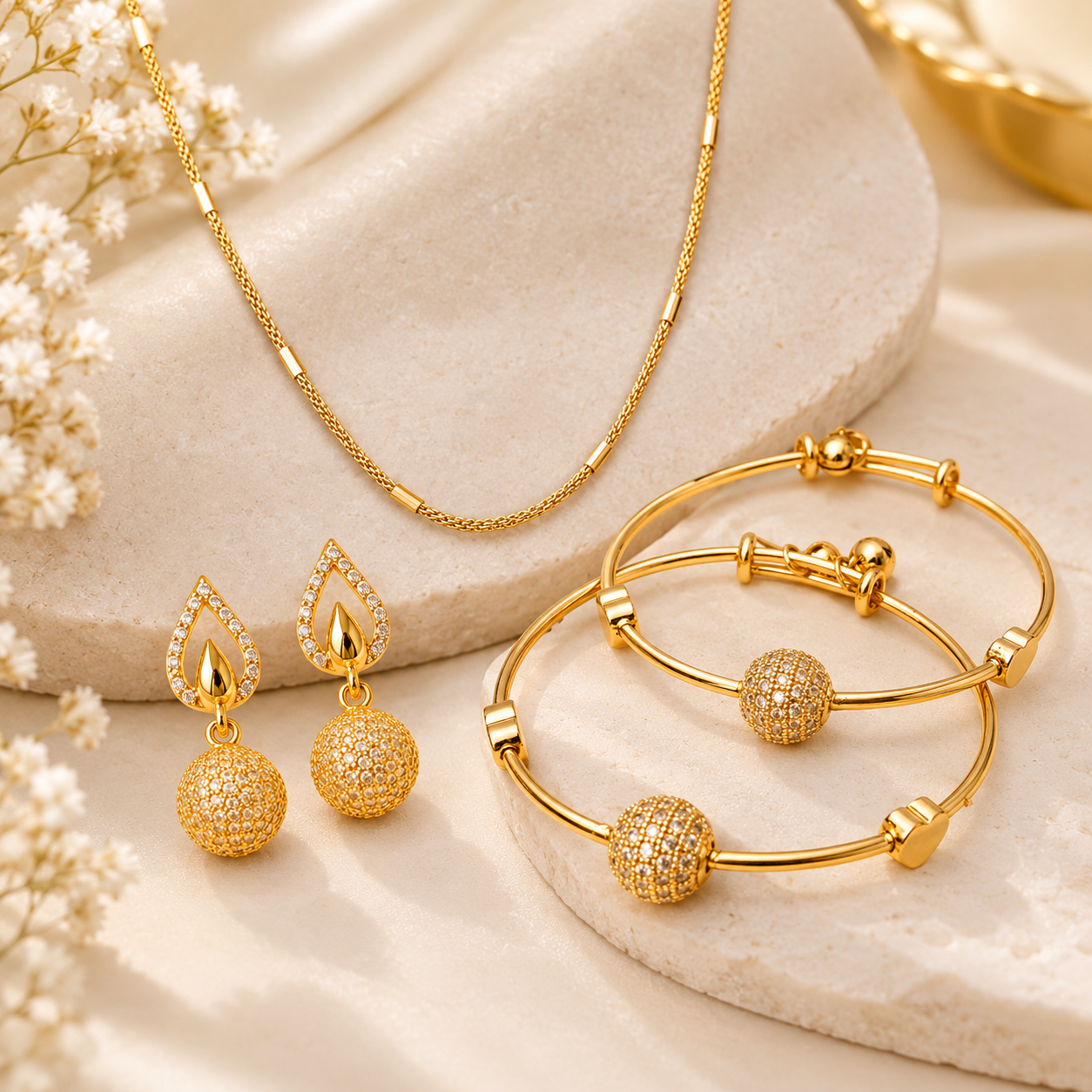 Golden Harmony Jewellery Bundle (Anti Tarnish)