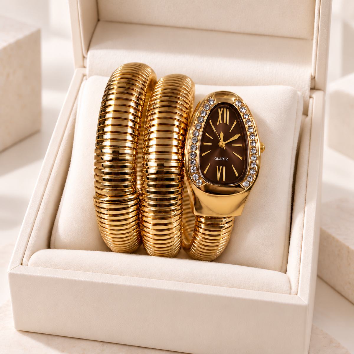 Snake Wrap Watch-03 (Brown)