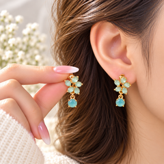 Zircon Hoop Earring-269 (Golden)