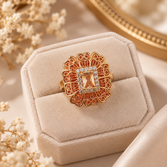 Zircon Ring-487 (Golden)