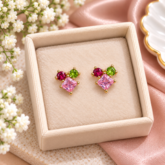 Zircon Studs-259 (Golden/Multi)