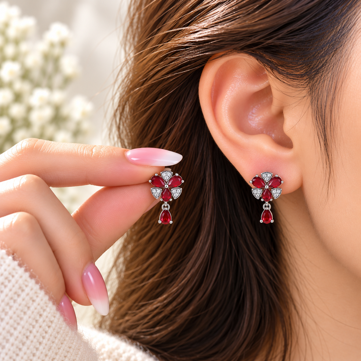 Zircon Earring-275 (Silver)