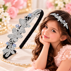 Kids Rhinestone Hairband-02 (Silver)