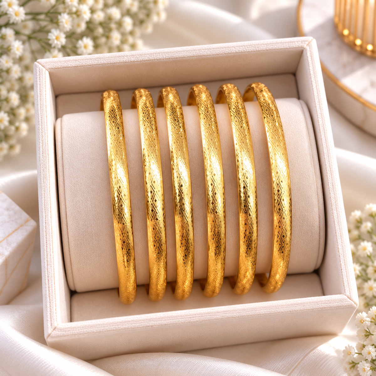 Gold Bangles-157 (Size 2.8 (Dhai)