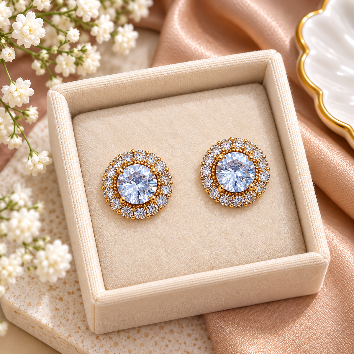 Zircon Studs-258 (Golden)