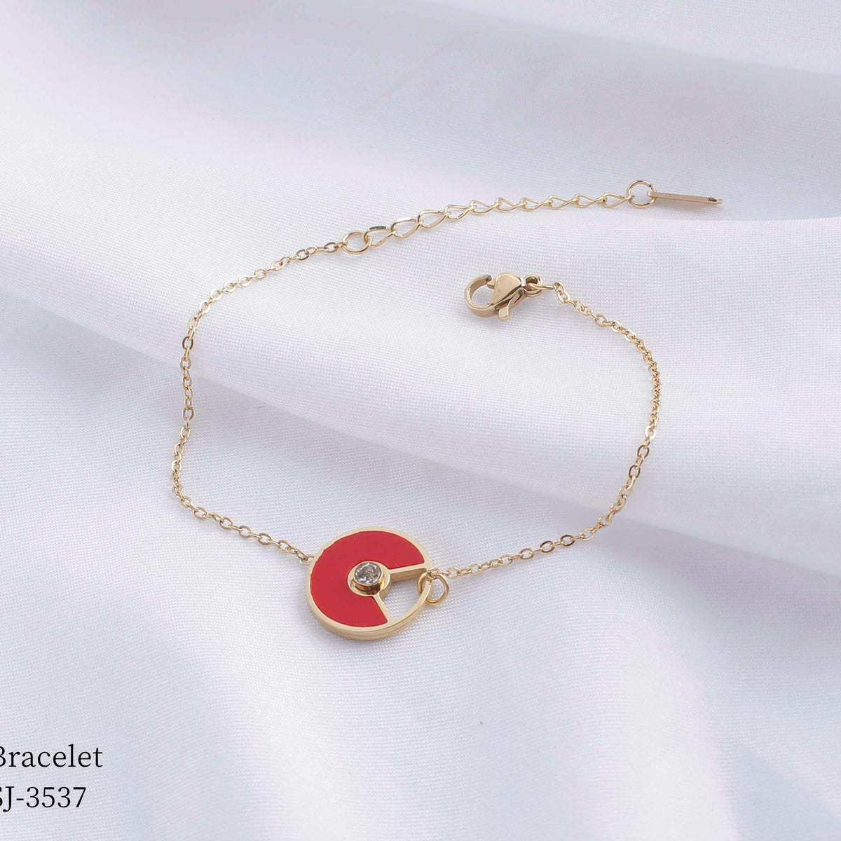 Stainless Steel Bracelet-08 (Maroon)
