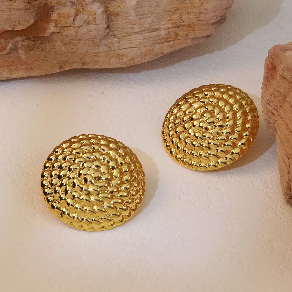 Stainless Steel Ear Studs-03 (Golden)