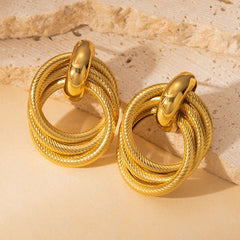 Stainless Steel Ear Studs-04 (Golden)